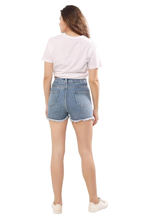 THIRD QUADRANT Denim Shorts for Women || Shorts for Women || Women Shorts